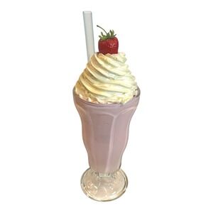 Display Faux Food Prop Vanilla Milkshake Malt Whip Strawberry